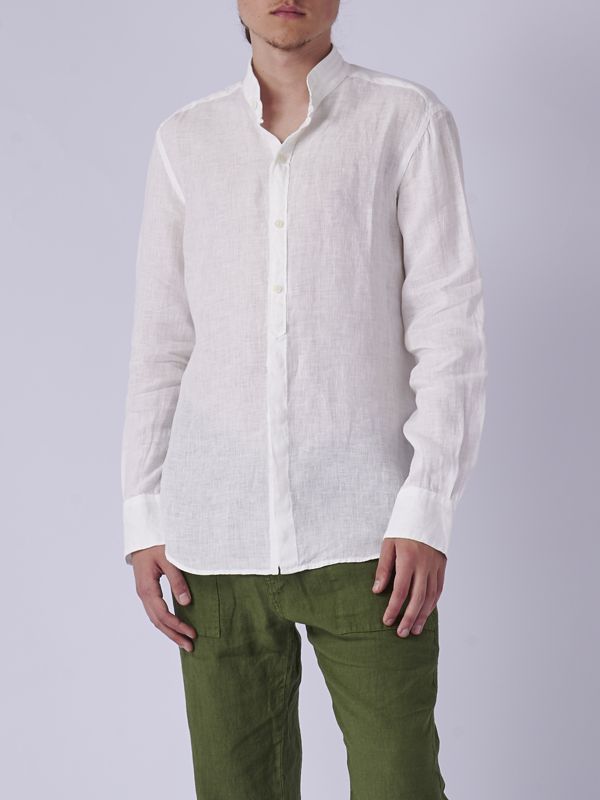 Camicia Bianca Belvest Abbigliamento CAMICIA IN LINO CON COLLO