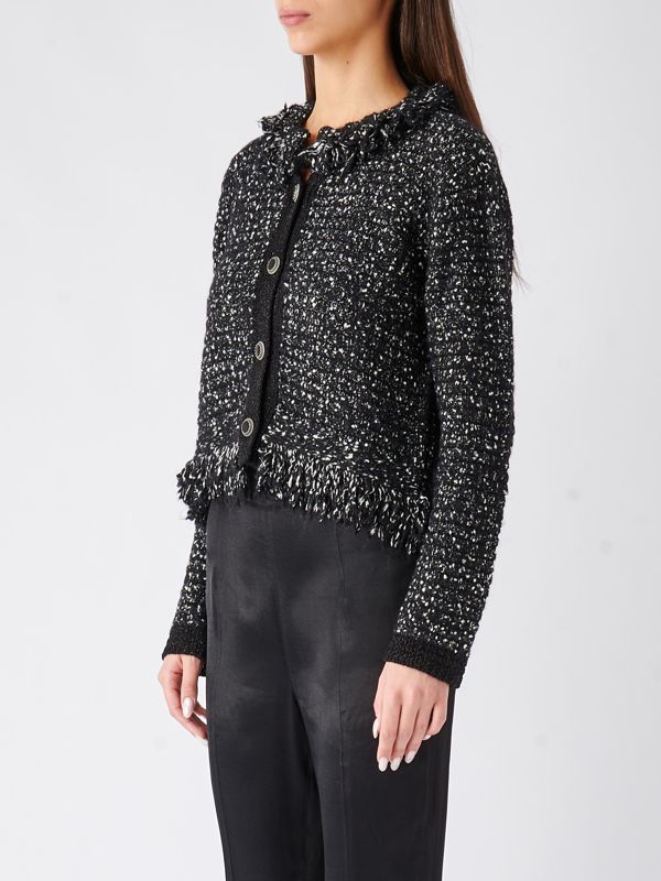 Twinset women's bouclé wool jacket BlackWhite