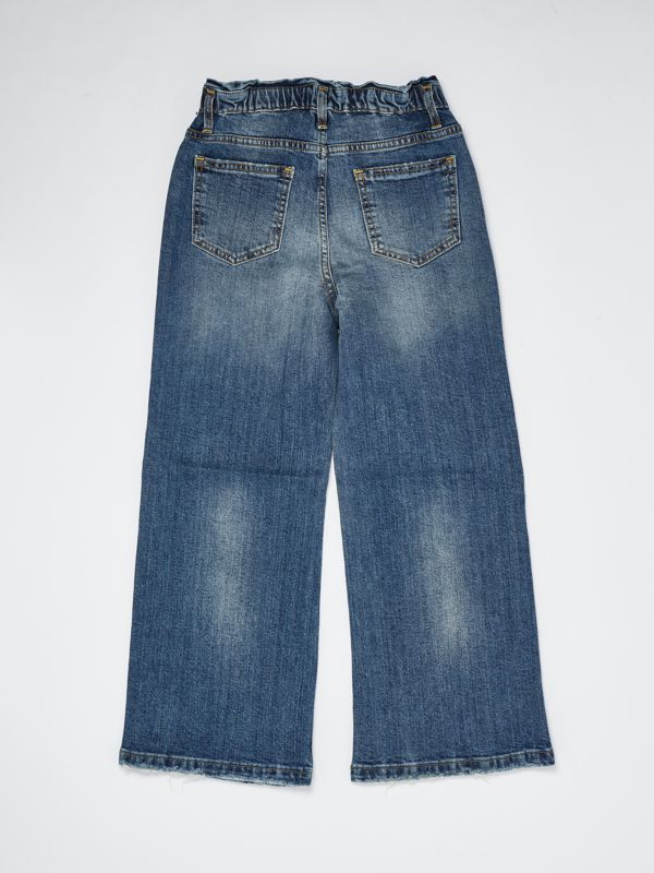 Jeans Ricamati Per Bambina KidsCool - Pantaloni Denim Elasticizzati Con Farfalle