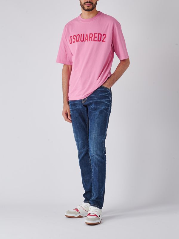 Tシャツ・カットソー DSQUARED2 Men T-shirt Pink S78GD0052S24307 212 DSQUARED2 logo-print Cotton T-shirt | Pink | FARFETCH ID