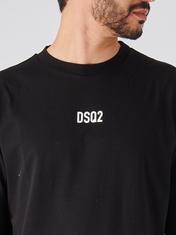 Tシャツ・カットソー DSQUARED2 Men T-shirt Black S79GC0097D20033 900 Black cotton T-shirt - DSQUARED - Mariodannashop