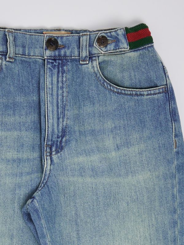 3. Baumwolljeans für Mädchen von Gucci Helles Denim Gucci 759866xdcrw