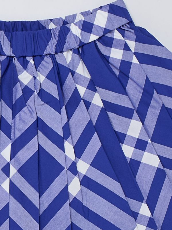 【送料&関税込】Burberry Indigo Blue Cotton Miniskirt Burberry Indigo Blue Cotton Miniskirt - Blue - Women | 8080921
