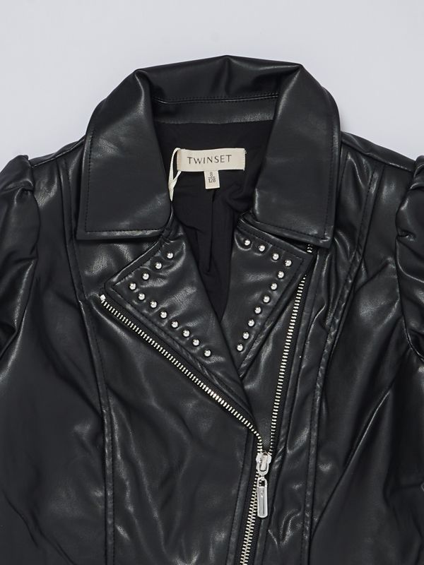 Caposerio Giubbotto Pelle Twin Set Bambina Twinset Kids Giubbino