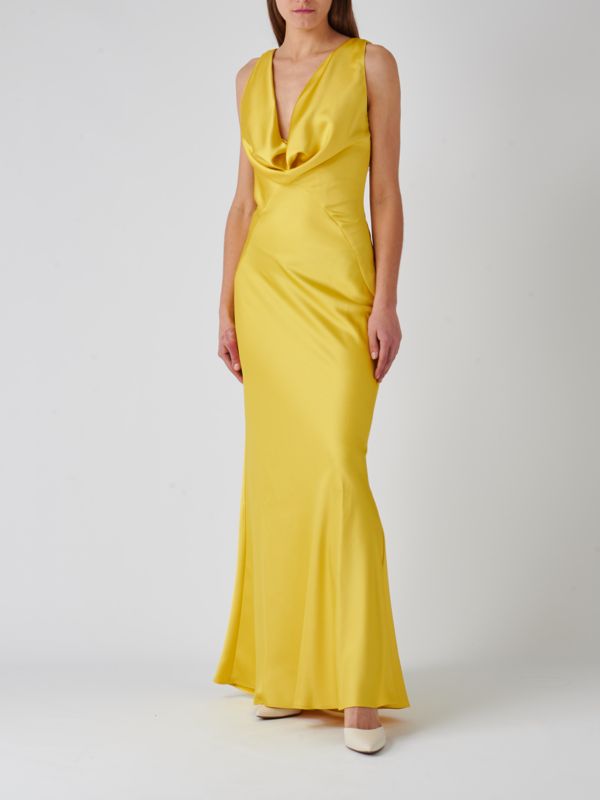 Pinko women's satin dress 102952z345 Yellow | Caposerio.com