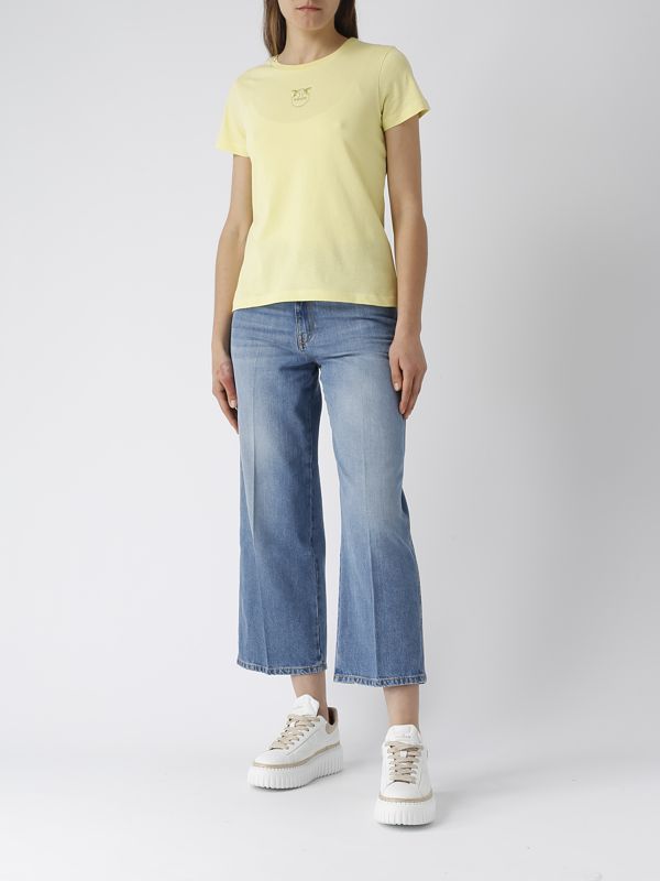 Pinko women's cotton T-shirt with embroidered logo
