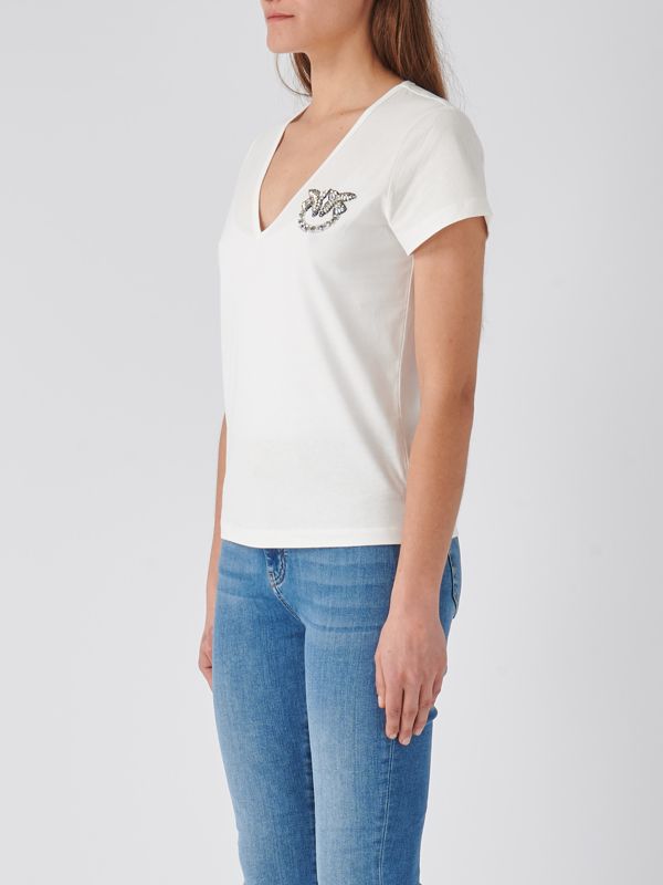 Tシャツ・カットソー PINKO Mark cotton blend t-shirt with combined top Bianco Mark cotton blend t-shirt with combined top PINKO - Nugnes1920