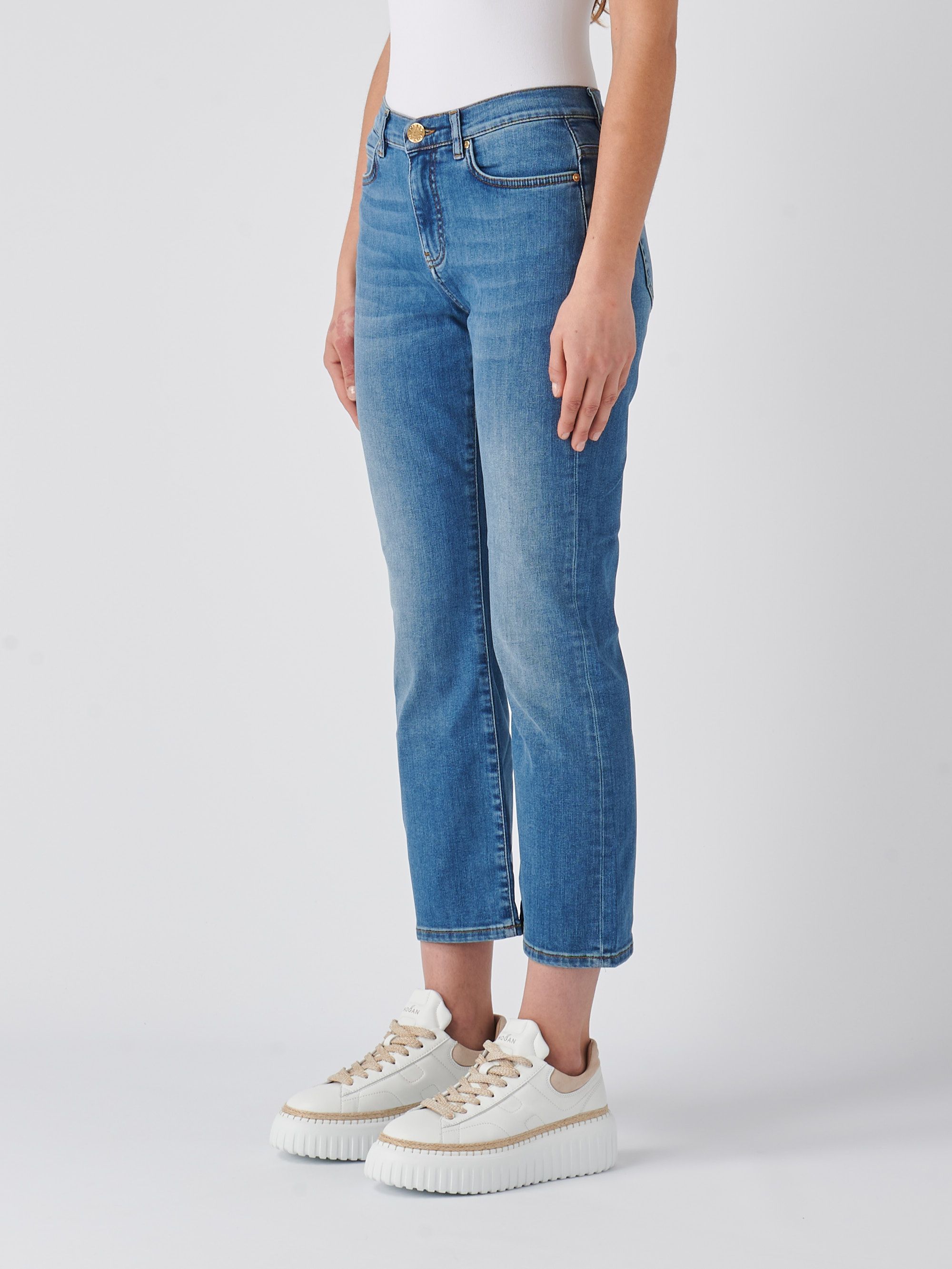 Pinko women's bootcut jeans in stretch cotton blend