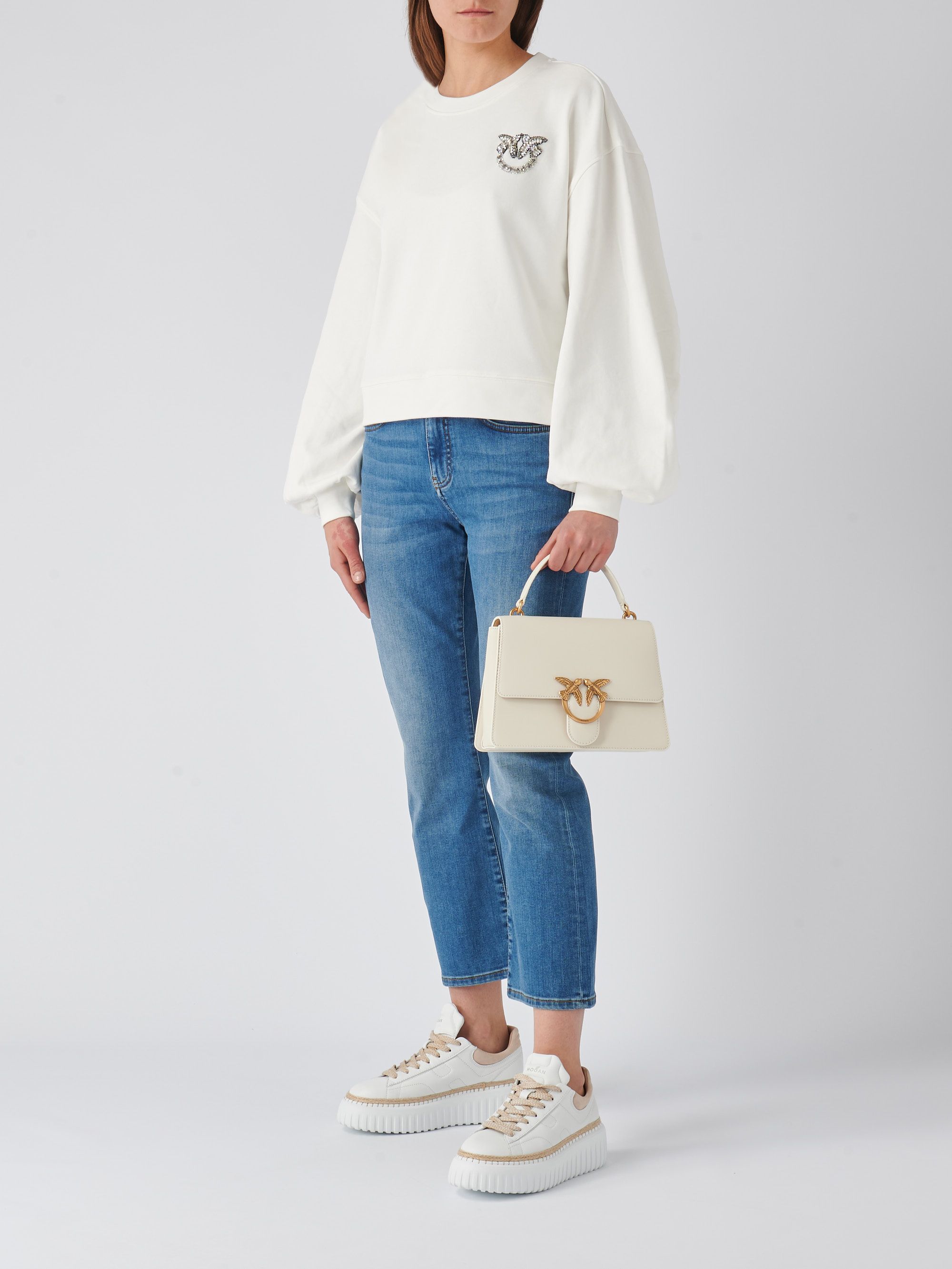 Pinko women's bootcut jeans in stretch cotton blend