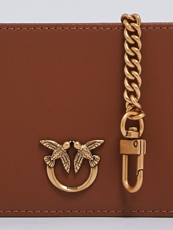 Pinko women's leather card case with chain 102748a0f1