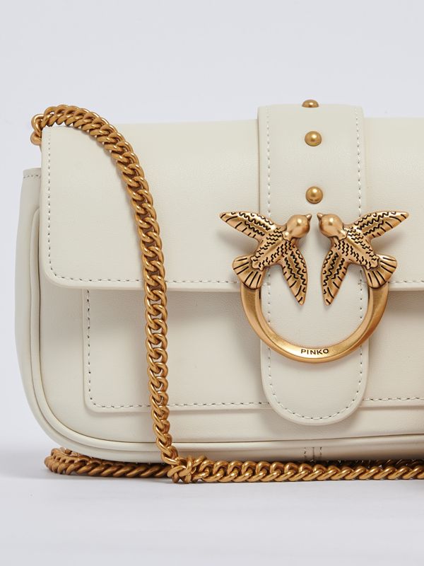 トートバッグ PINKO Women Bags 100039A0F2 Z14Q 234105 WHITE Pinko Love Puff mini leather women's bag 100039a0f2 White