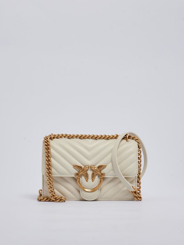 Pinko Love One mini leather women's bag 100074a0gk White