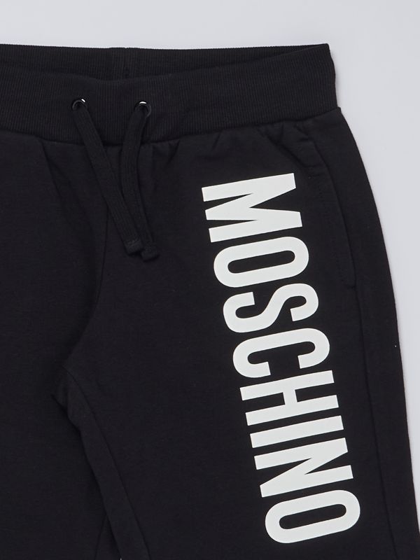 Moschino boy's stretch cotton shorts hqq007lda27 Black