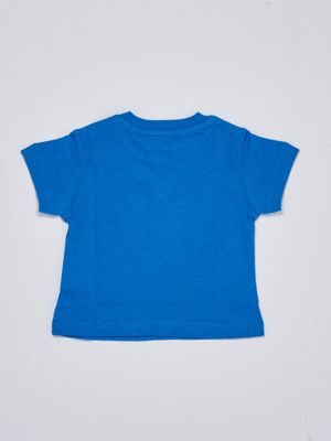 2. T-shirt Moschino pour garçon en coton stretch avec boutons Bleu Moschino