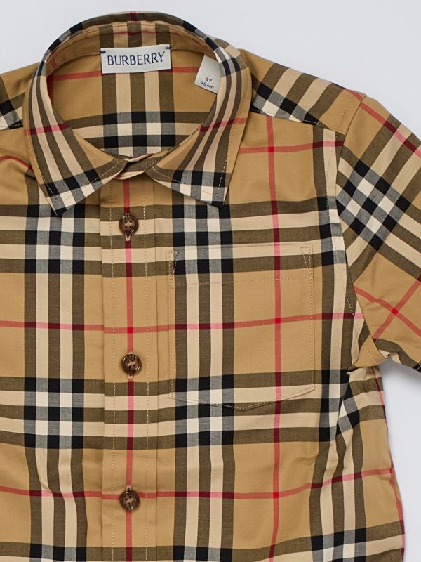 Burberry boy's stretch cotton check shirt 8078748 Check