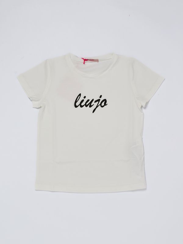 T-shirt bambina Liu Jo con logo stampato con strass ga4073j5003