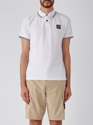 1. Stone Island men's cotton polo shirt White Stone Island