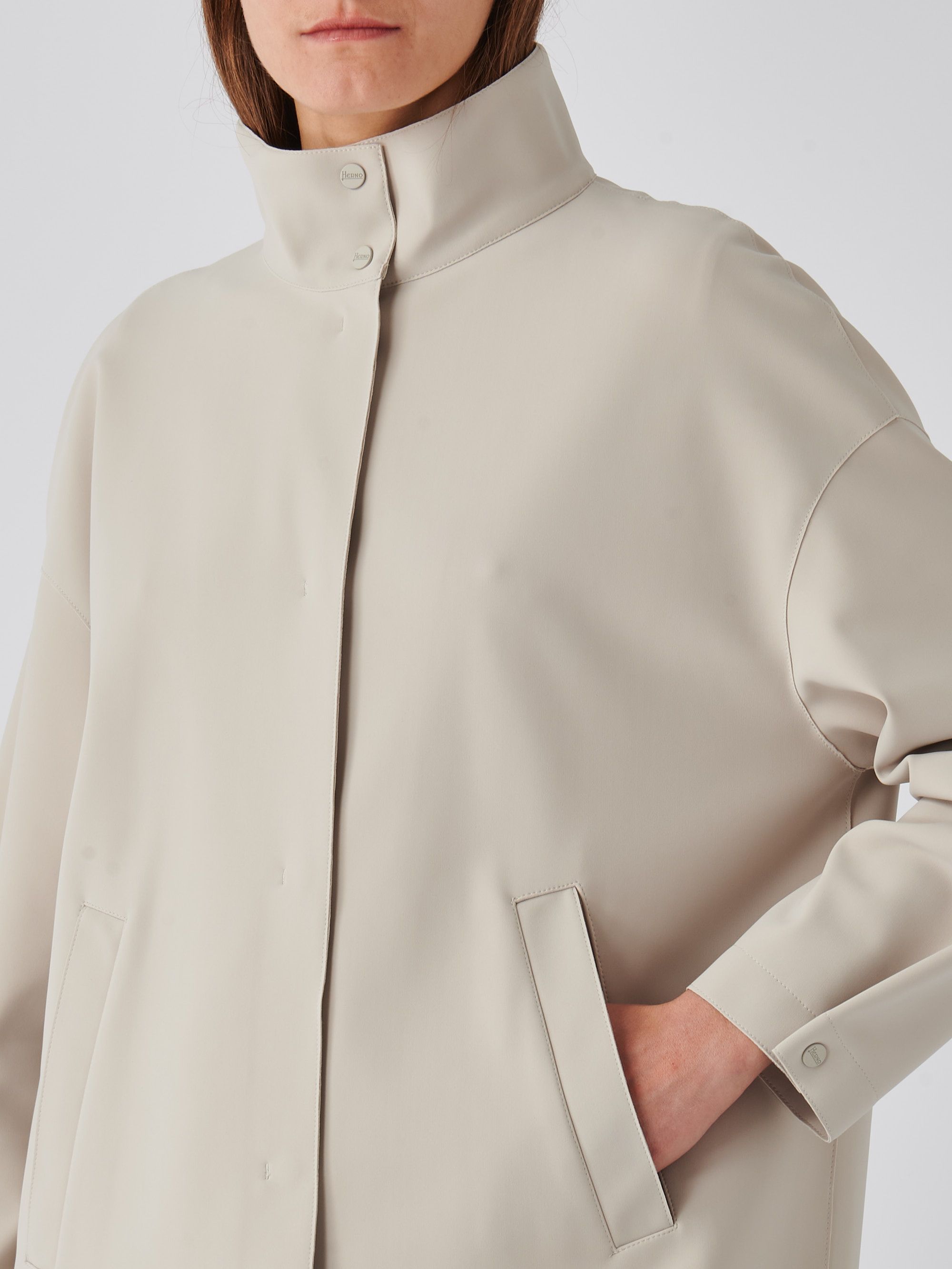 Herno women's jacket in stretch jersey gc000441d13455s Pearl
