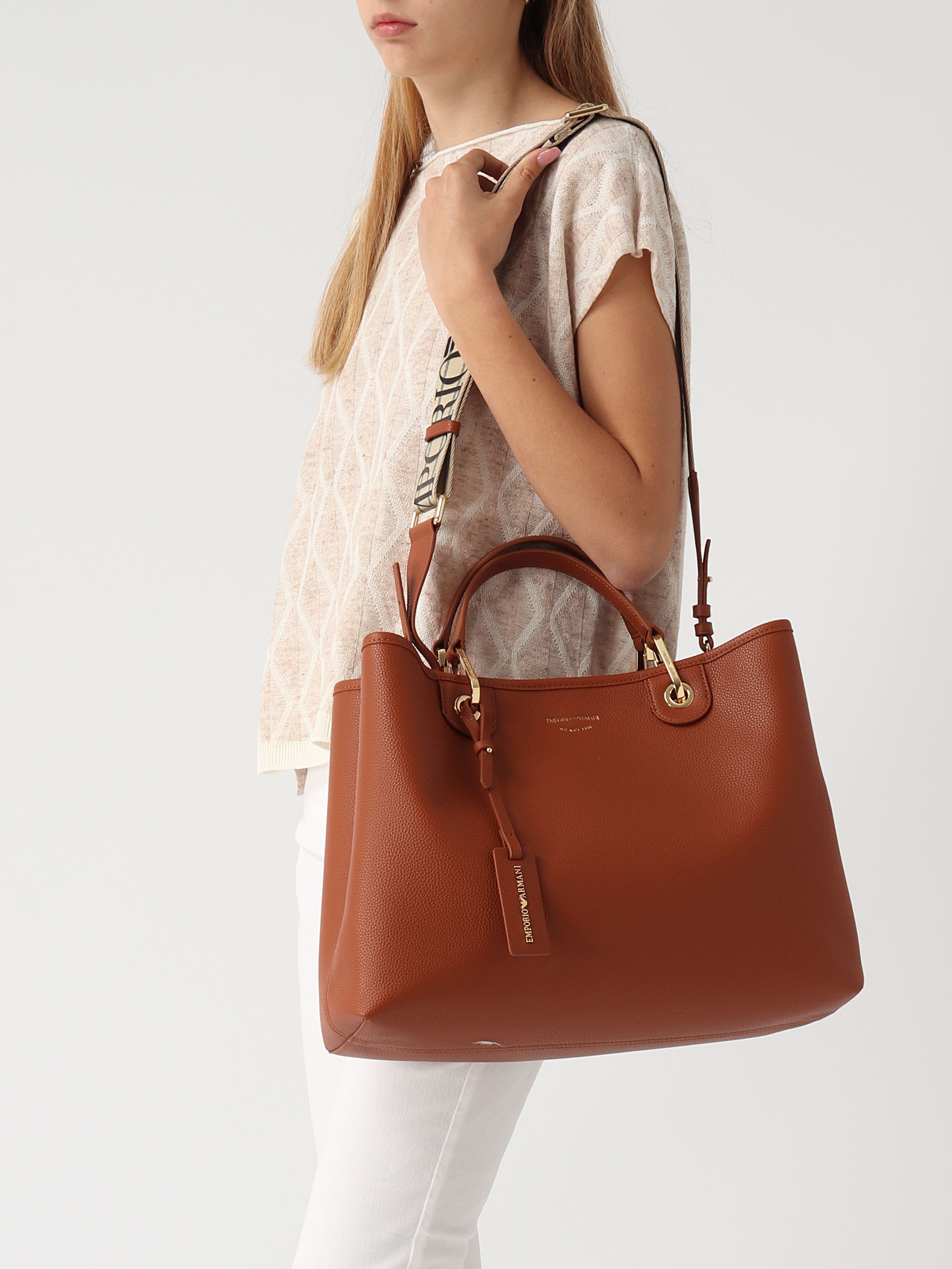 Emporio Armani MyEA medium leatherette tote bag for women