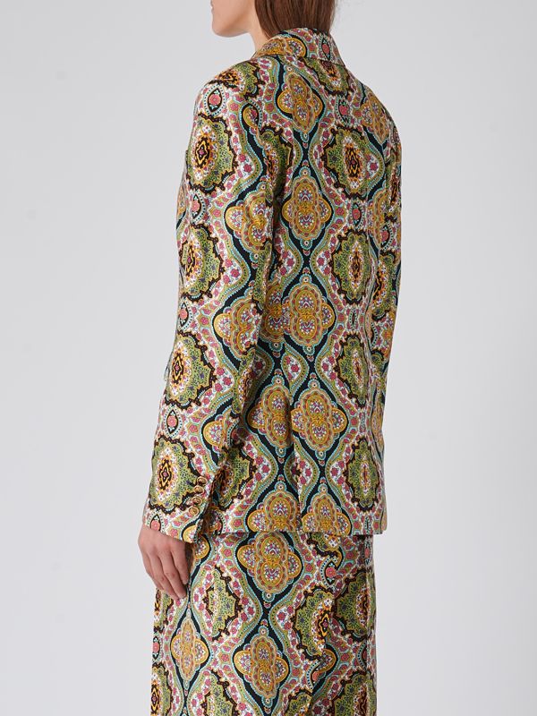 【 ETRO WINTER 94' - 95' カタログ 】 Etro women's printed silk jacket wrca001299sa1a1 Brown