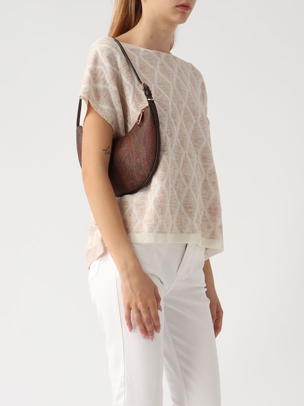 ショルダーバッグ・ポシェット ETRO BORSA HOBO MBORSA HOBO ESSENTIAL MEDIA IN TESSUTO PAISL Borsa donna Etro hobo Essential piccola in tessuto paisley