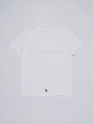 2. T-shirt garçon Givenchy en coton avec logo contrasté Blanc Givenchy