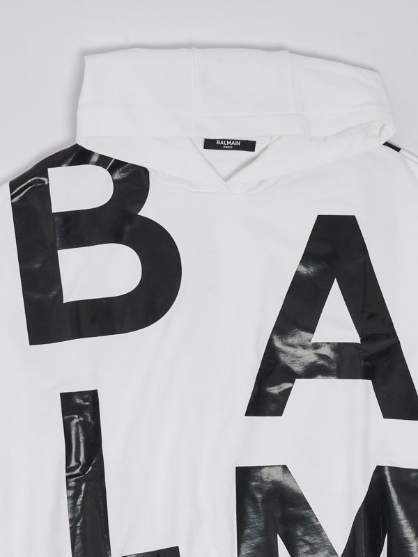 Balmain boy's cotton sweatshirt bu4p50z1753 White-Black