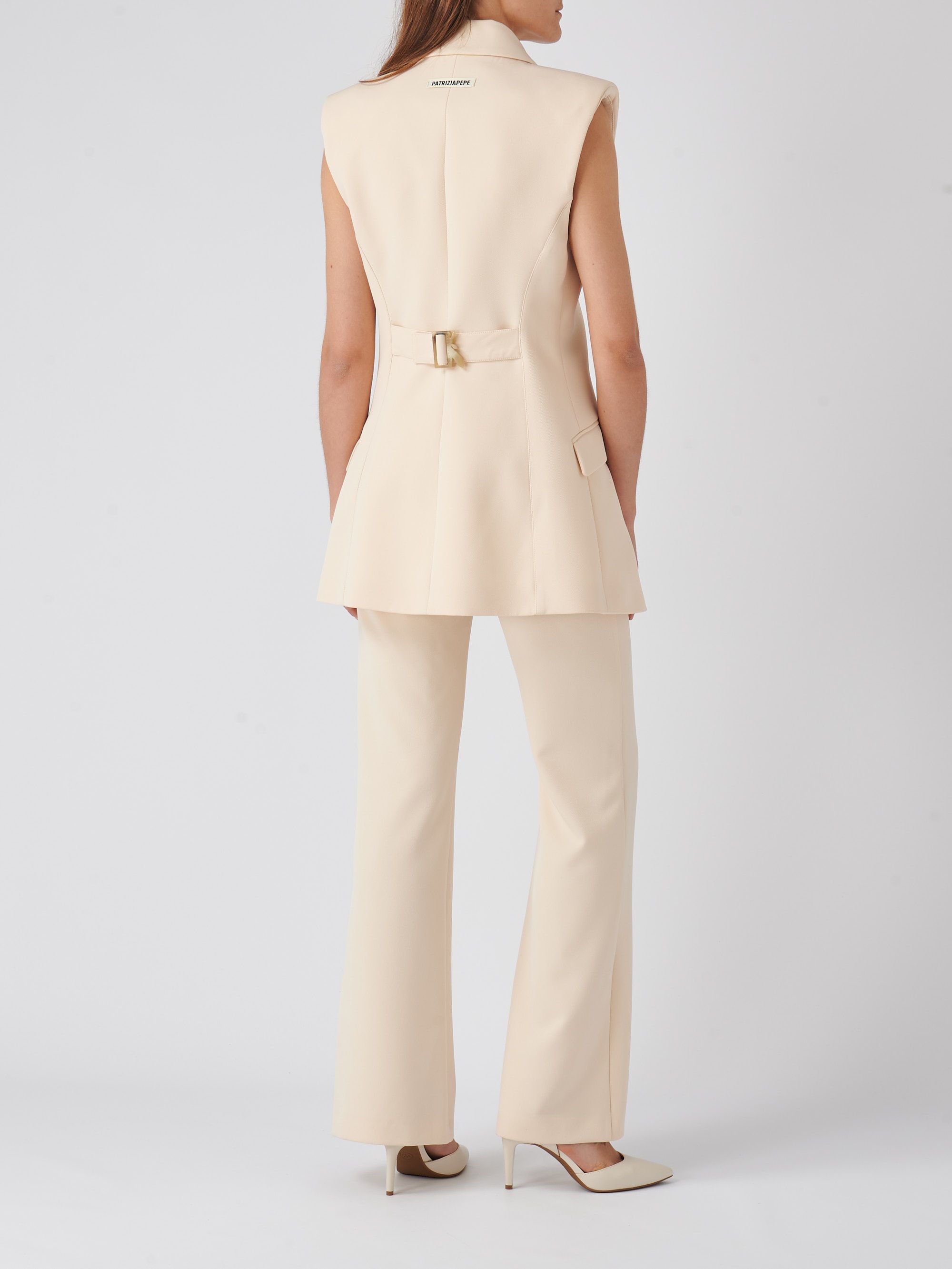 Patrizia Pepe women's stretch crepe vest 8s0486a375 Ivory