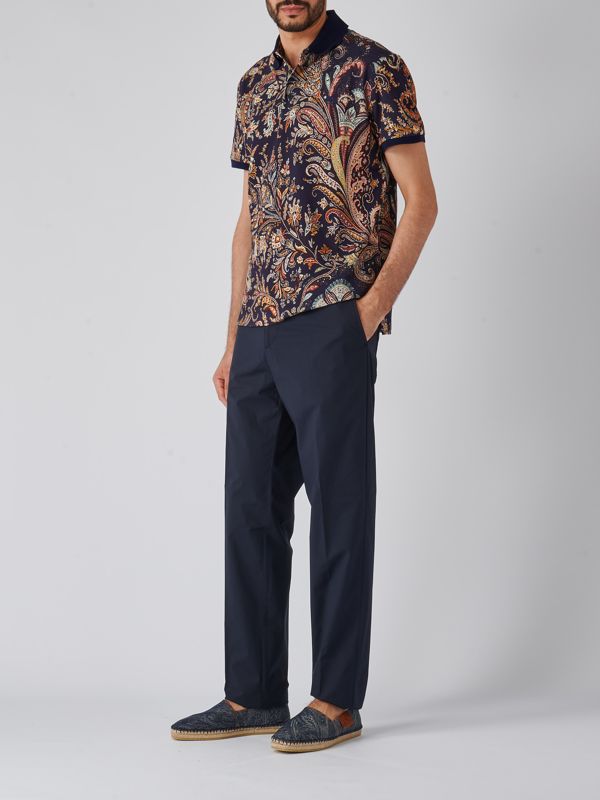 Etro men's cotton polo shirt with paisley print Etro men's cotton polo shirt with paisley print