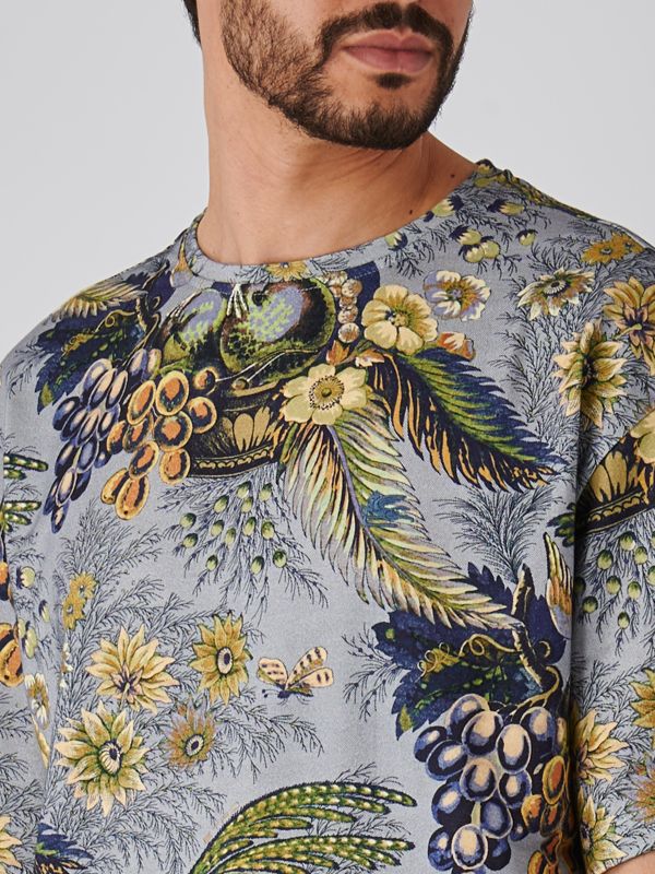Tシャツ・カットソー ETRO Men T-shirt Blue MRMA0002AK584 X0883 Etro T-shirt with embroidered logo Blue Man – MAXIMILIAN.it