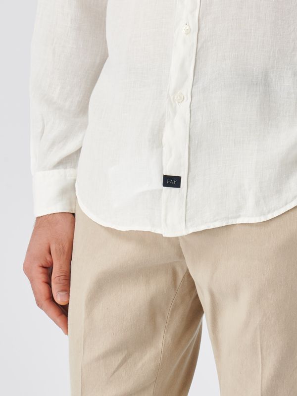 Tシャツ・カットソー Fay FW23 Stretch French collar shirt (NCMA147259SORMB001) Fay FW23 Stretch French collar shirt (NCMA147259SORMB001