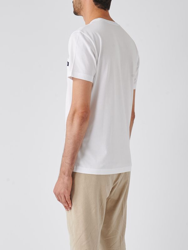 Fay stretch cotton T-shirt with breast pocket for men