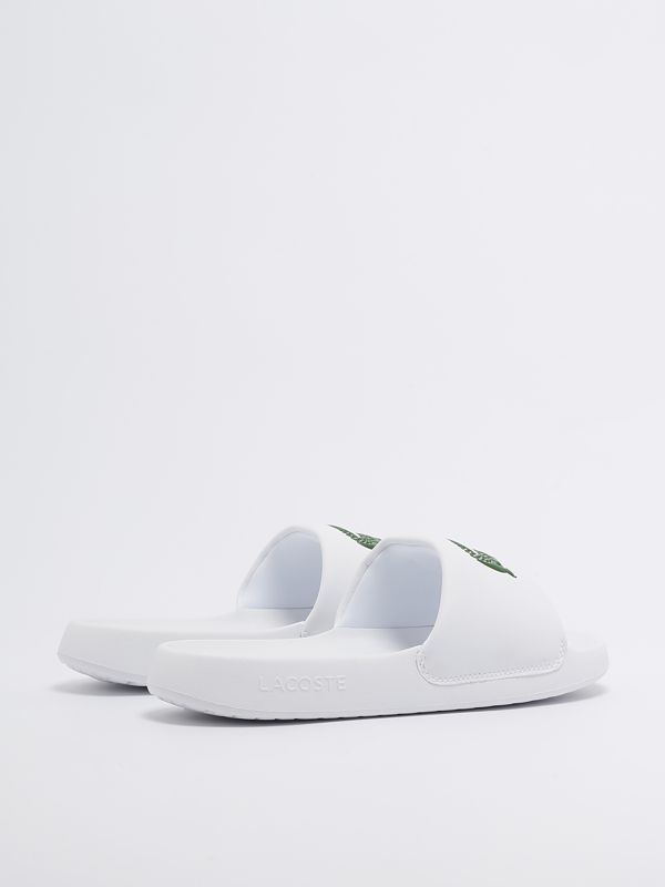 Ciabatta uomo Lacoste con logo in rilievo e01919 Bianco