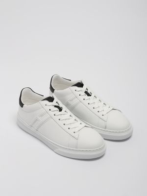 2. Hogan H365 H Canaletto leather sneakers with embossed logo for men White Hogan