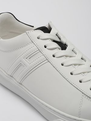 4. Sneakers Hogan H365 H Canaletto en cuir à logo embossé pour homme Blanc Hogan