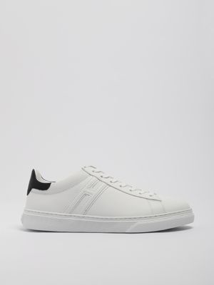 1. Sneakers Hogan H365 H Canaletto en cuir à logo embossé pour homme Blanc Hogan