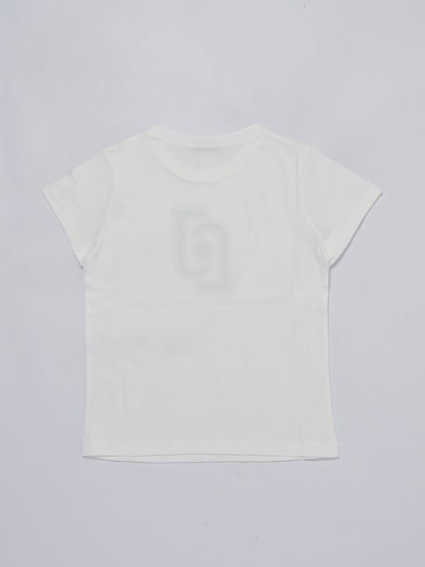 Liu Jo girl's cotton T-shirt with rhinestones ga4194js923 White