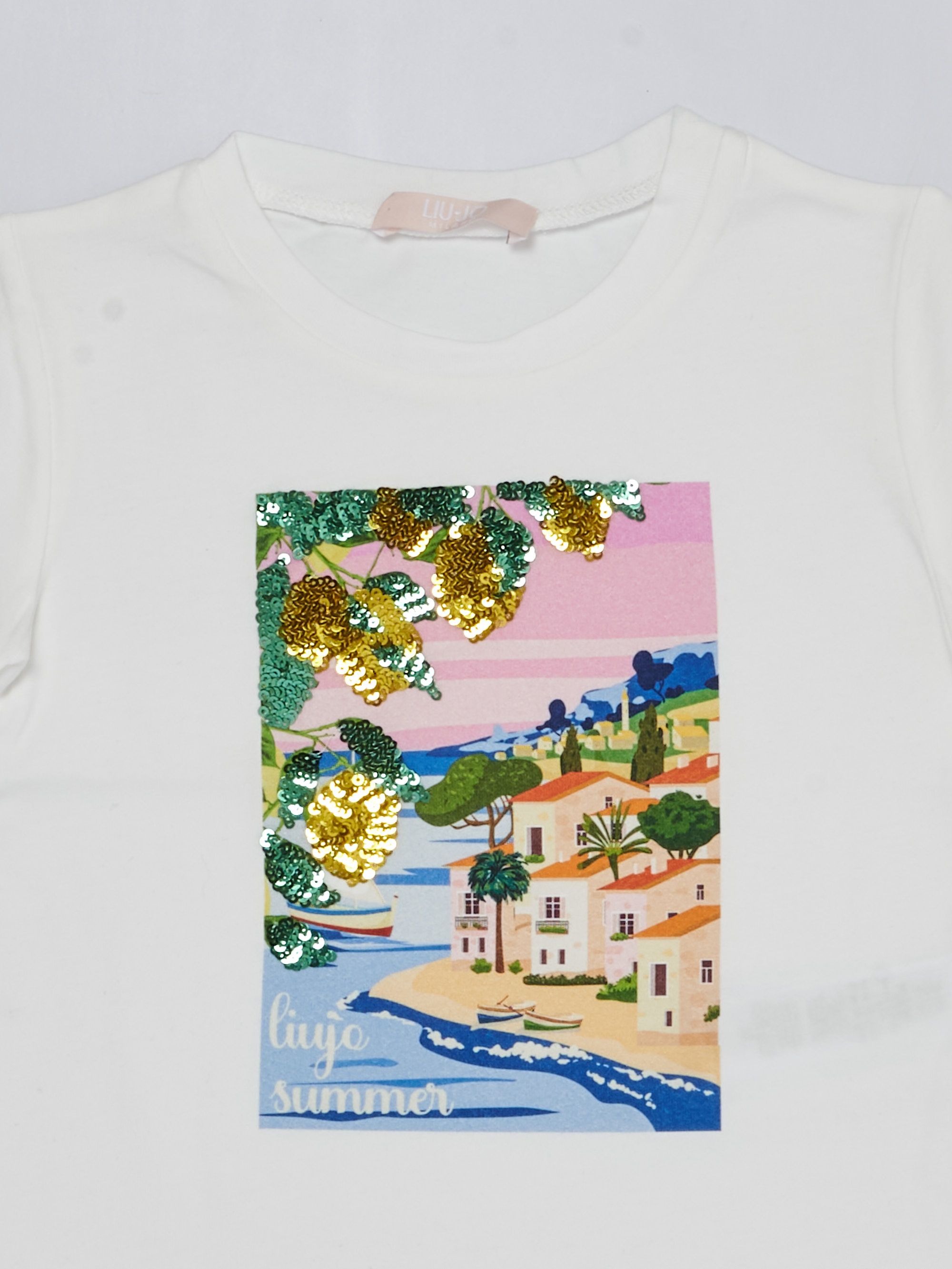 T-Shirt Bambina Con Fenicottero E Paillettes - 50% Cotone 50% Poliestere | Maglietta Estiva Carina - Foto 7
