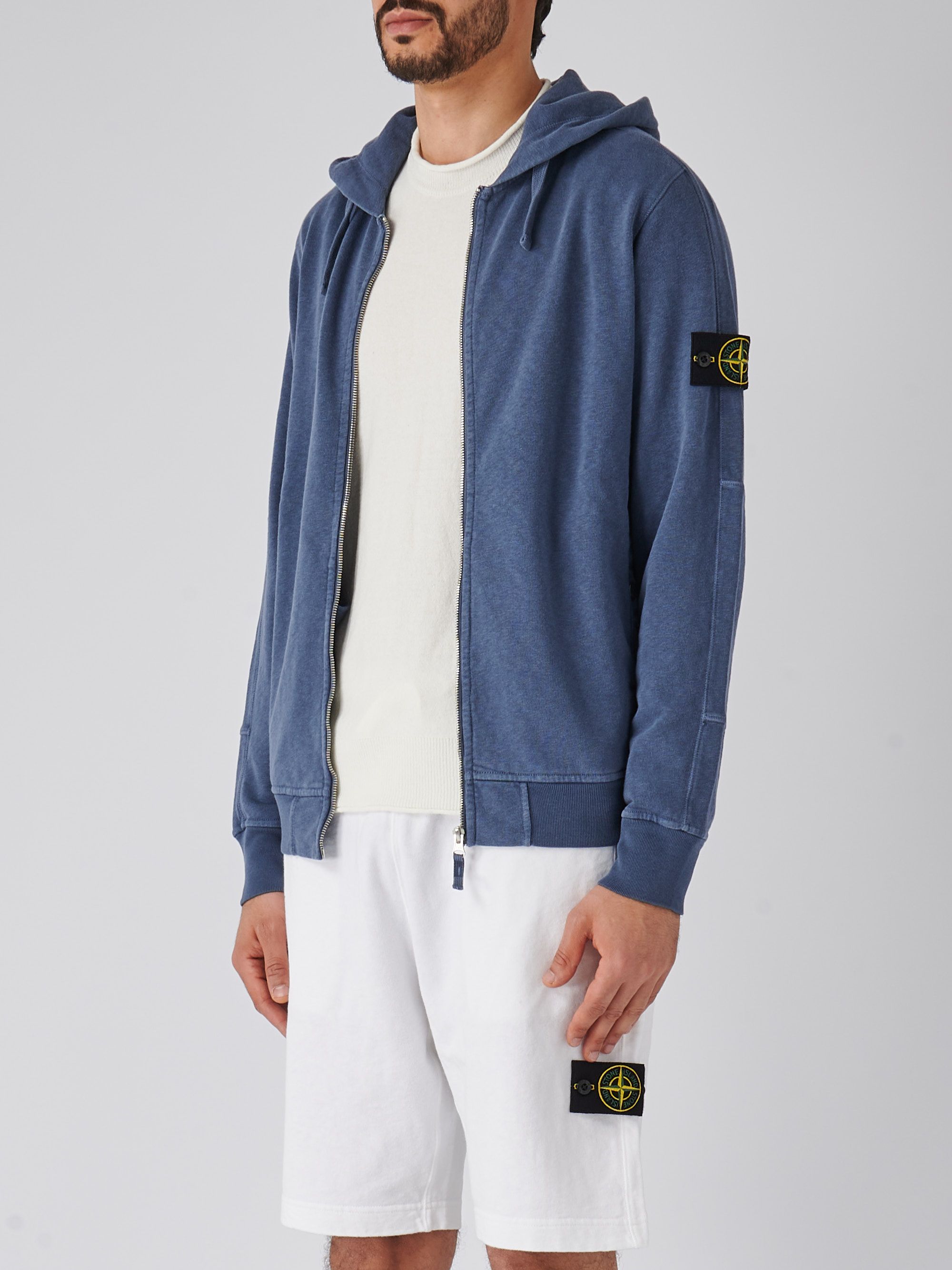 パーカー・フーディ STONE  Midnight blue cotton sweatshirt Women's Heritage Zippered Pocket Hooded Pullover Sweatshirt