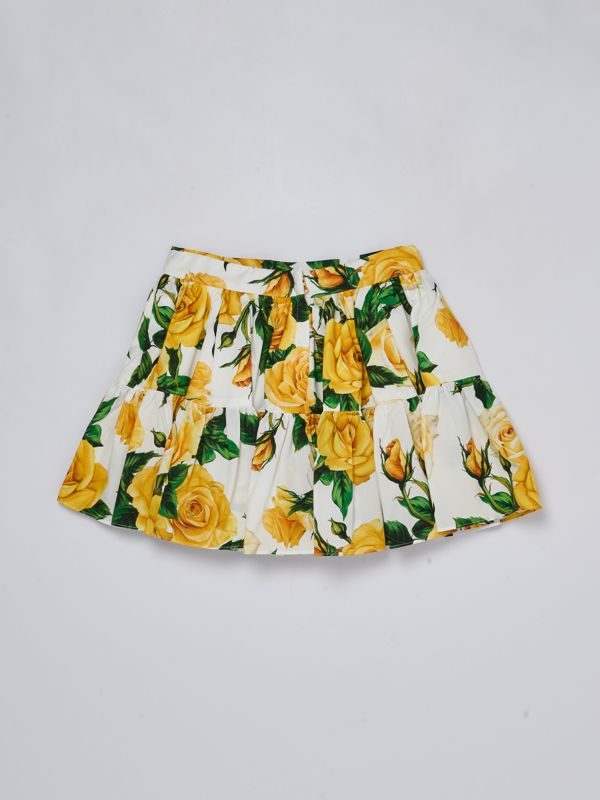 Dolce & Gabbana YELLOW PATTERNED SKIRT パターン スカート Dolce & Gabbana Majolica-print Pleated Skirt | Yellow | FARFETCH