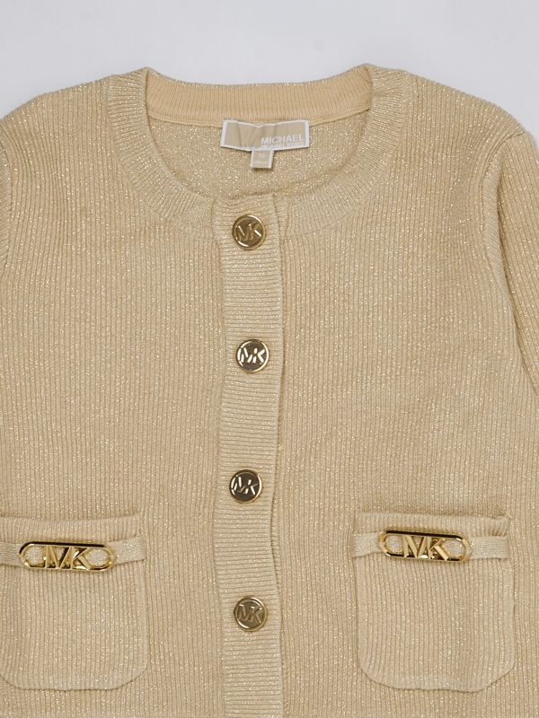 アウターその他 MICHAEL MICHAEL KORS WOOL CARDIGAN Logo Intarsia Merino Wool Blend Cardigan | Michael Kors [US]