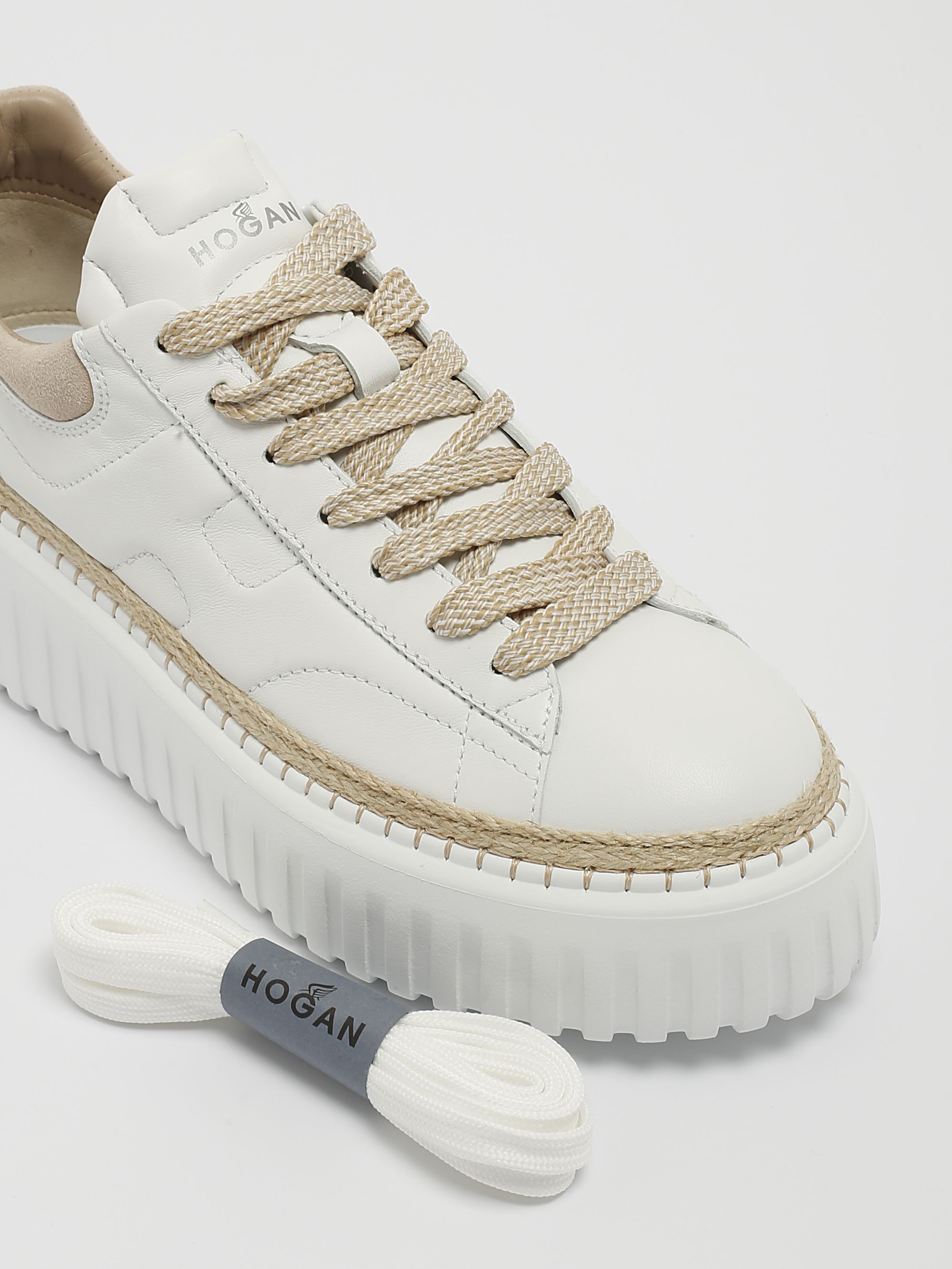 スニーカー H Stripes Sneakers - Hogan - Leather - Beige Hogan Women's sneakers H-Stripes beige leather - RICORDI