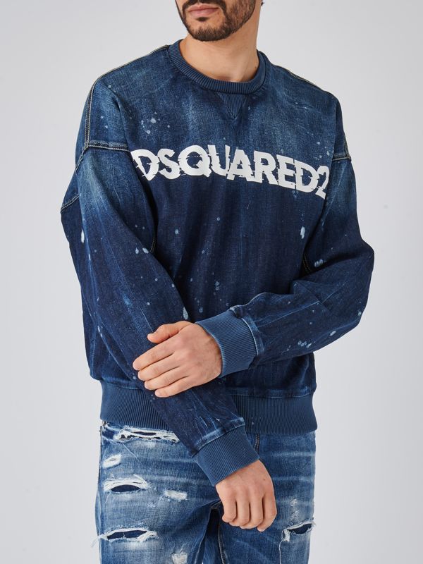 スウェット・トレーナー DSQUARED Midnight Blue Cotton Sweatshirt DSQUARED2 - Maple Leaf Sweatshirt / プルオーバー スウェット