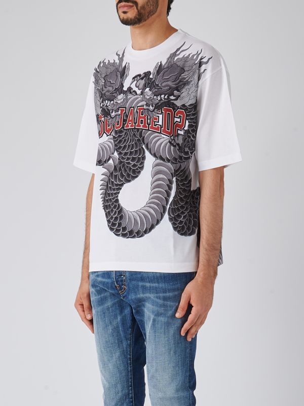 【送料&関税込】Dsquared2 Dragon Bros Football T-shirt uomo-abbigliamento-t-shirt-t-