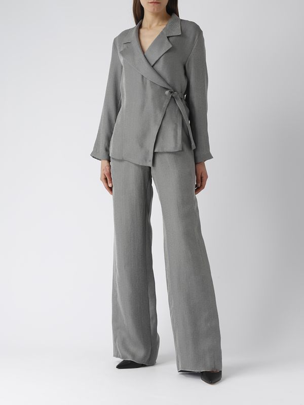 ジャケット EMPORIO ARMANI Woman Jacket Grey EW000850AF12514 U8047 EMPORIO ARMANI | Grey Women's Biker Jacket | YOOX