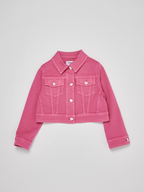 1. Simonetta girl's jacket in cotton and modal blend Pink Simonetta