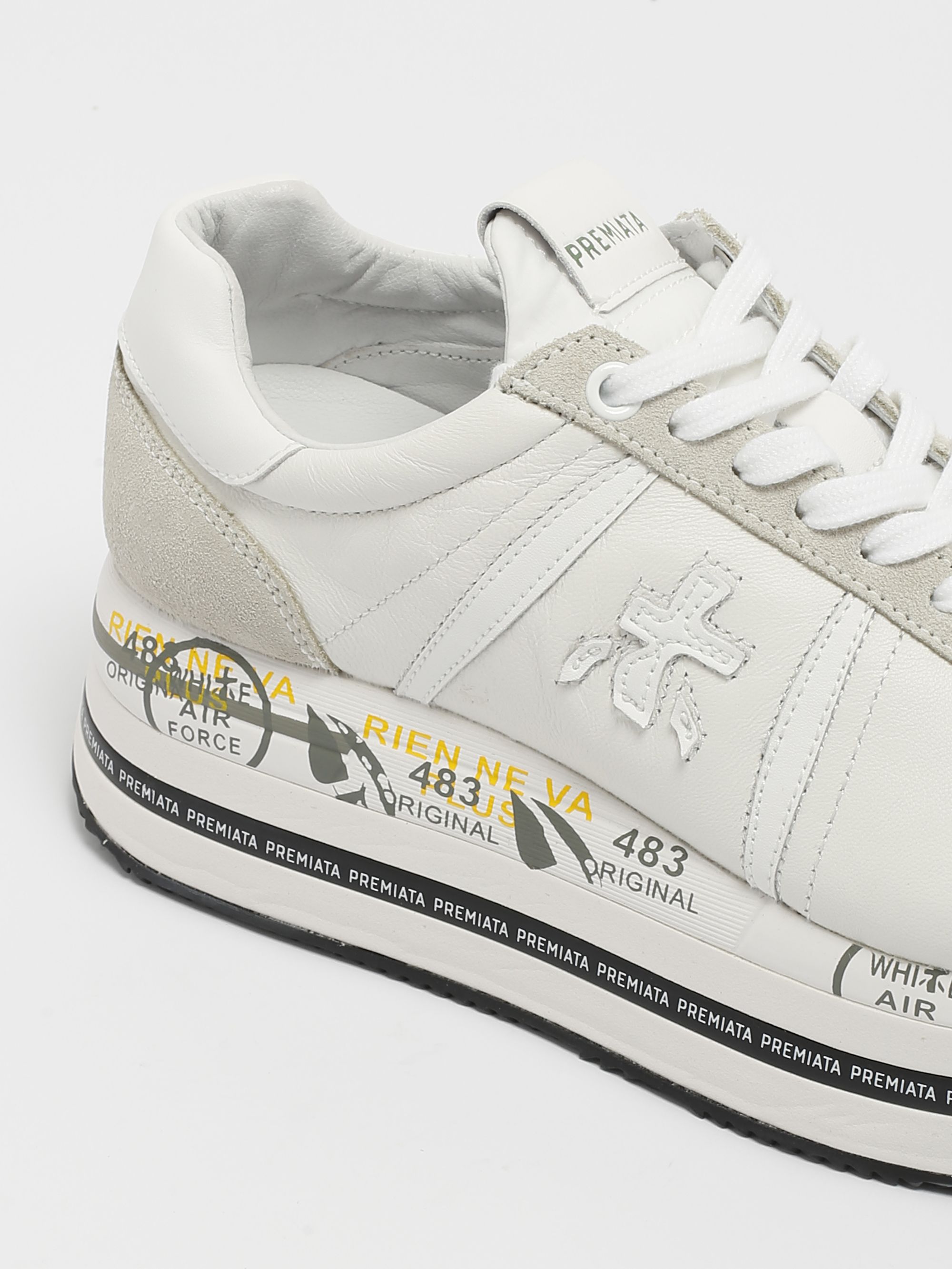 Premiata Beth 5603 leather sneakers with suede details for