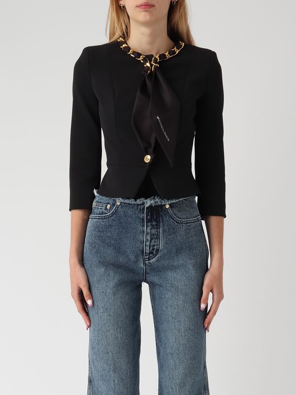 Elisabetta Franchi GI14251E2DC8 関税送料込 Elisabetta Franchi Giacca Smoking Nero Donna - Motta Fashion