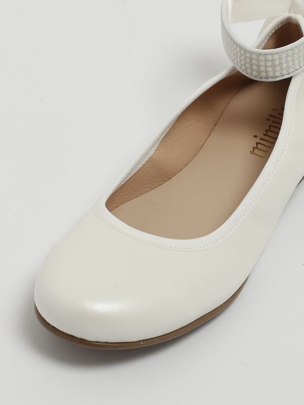 Mimilù baby girl leather ballerina z16 Cream