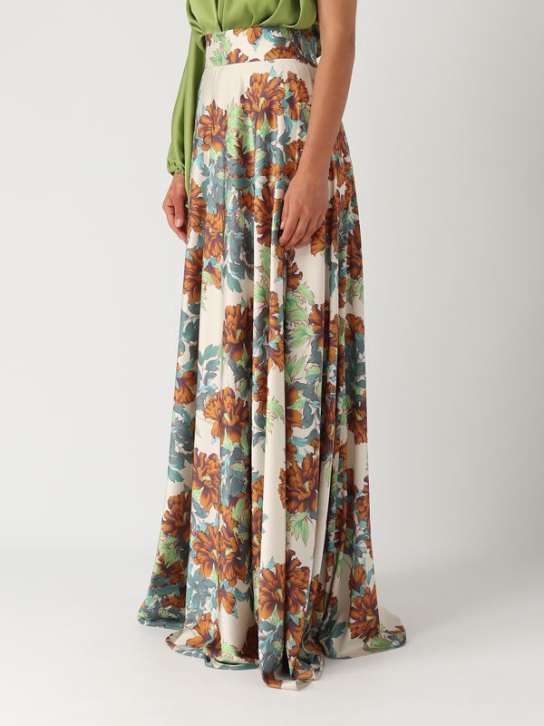 2. Satin skirt for women Floral Giada Curti gcr24gs219s17